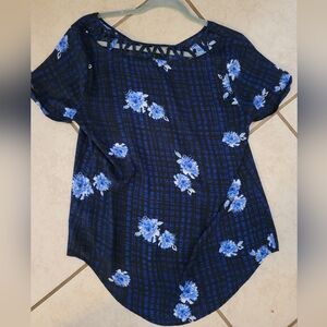 Floral Blue Women's Blouse